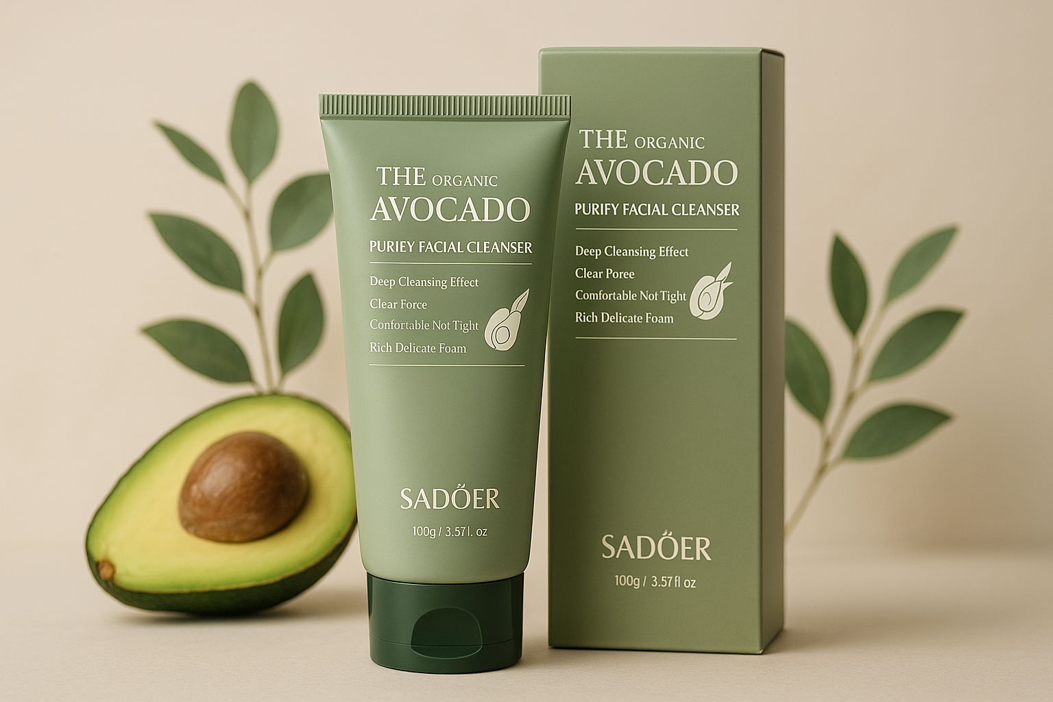 Limpador Facial Abacate Orgânico SADÖER Premium